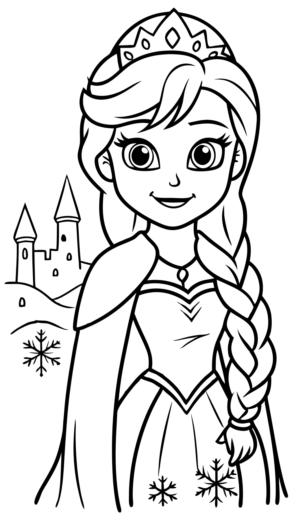 Páginas para colorear imprimibles de Anna y Elsa